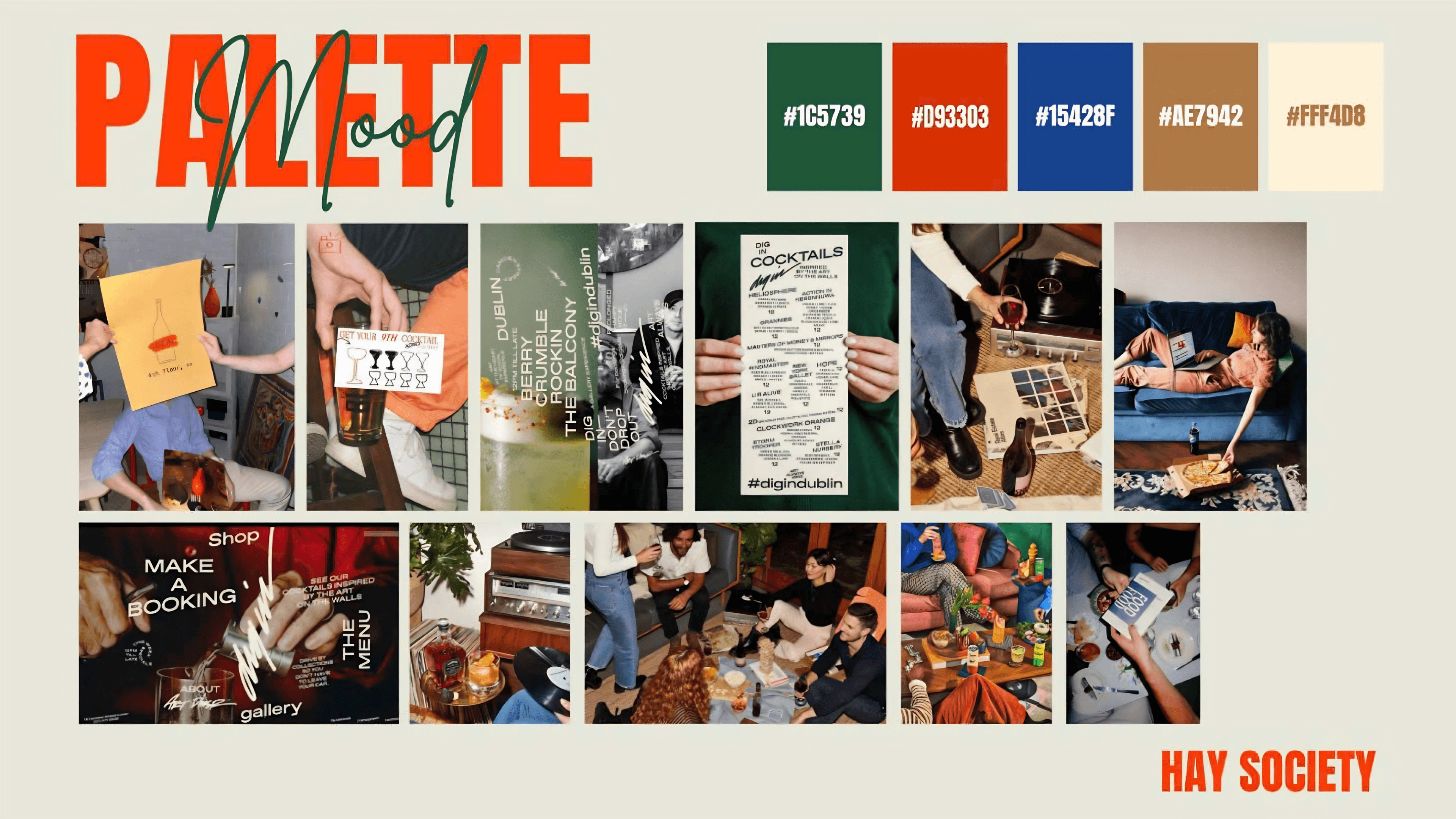 Hay Society cafe identity frame