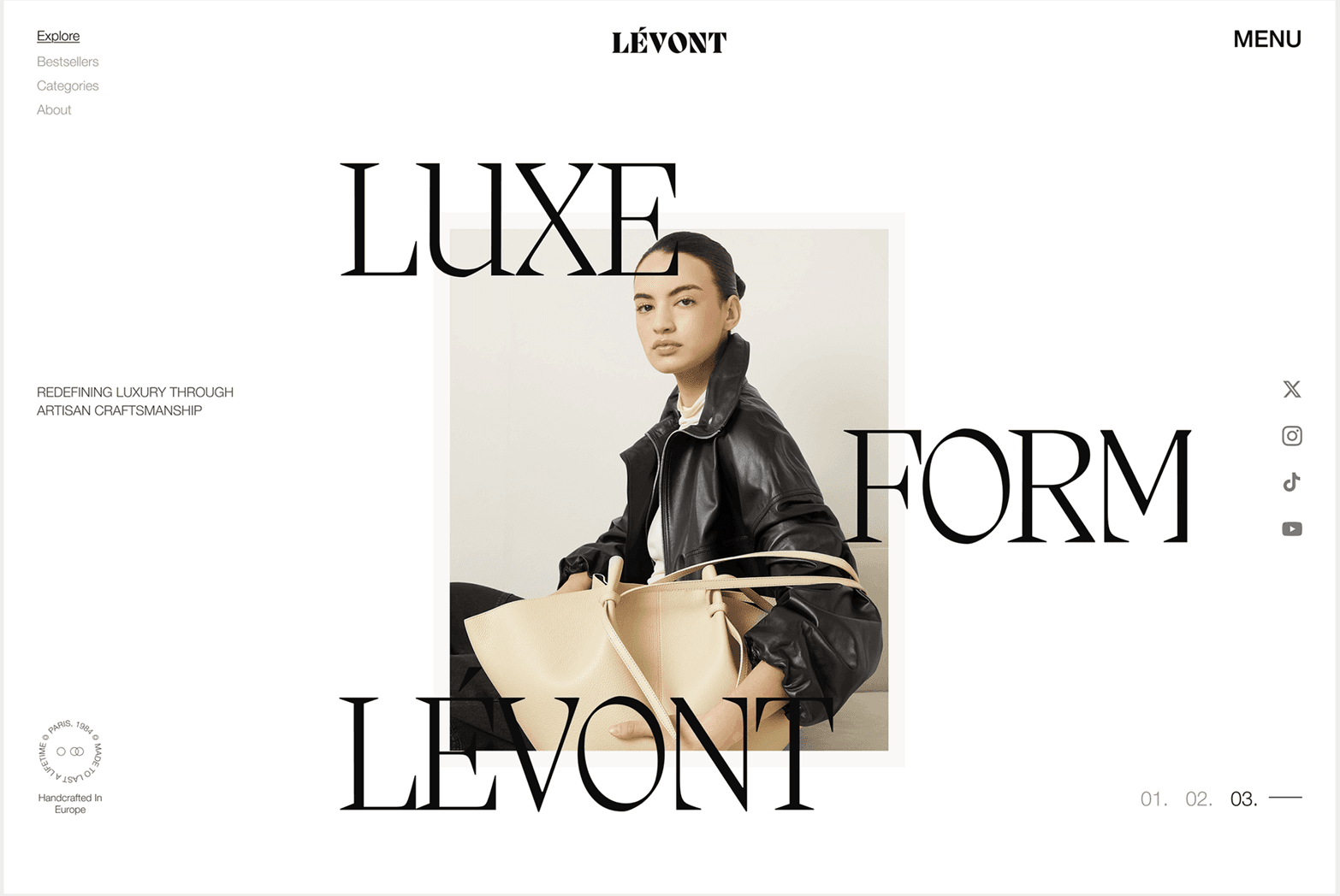 Lévont Shopify homepage layout