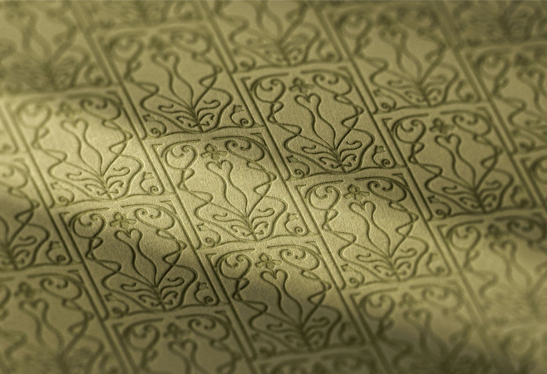 Helen emblem pattern in tone-on-tone olive