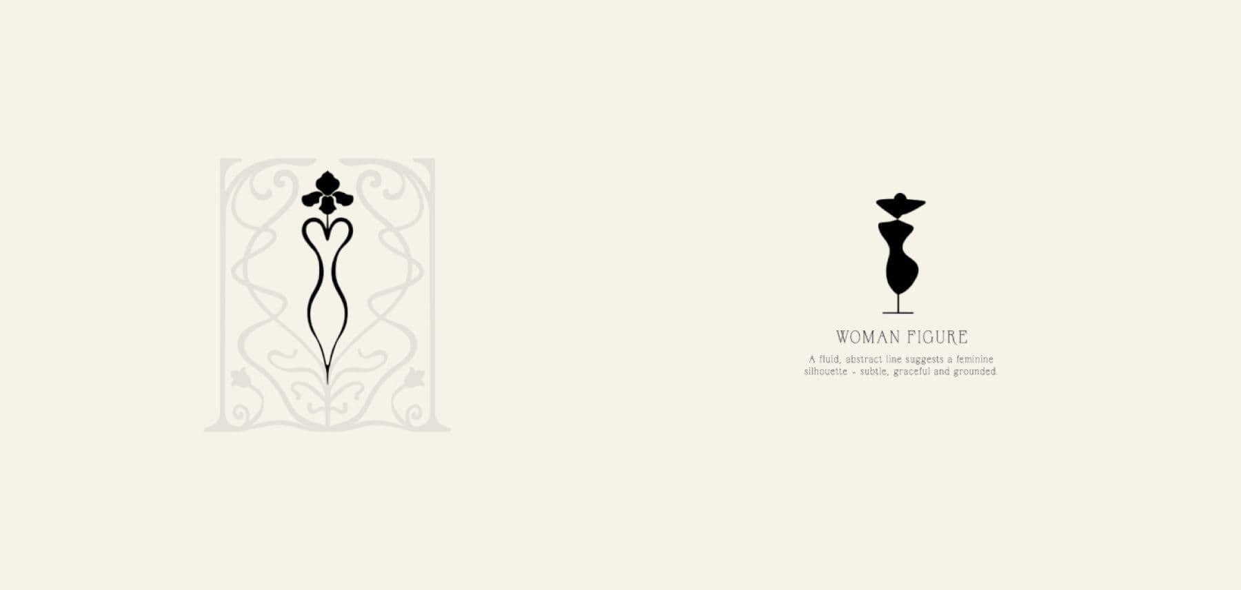 Helen emblem motif based on a woman's figure