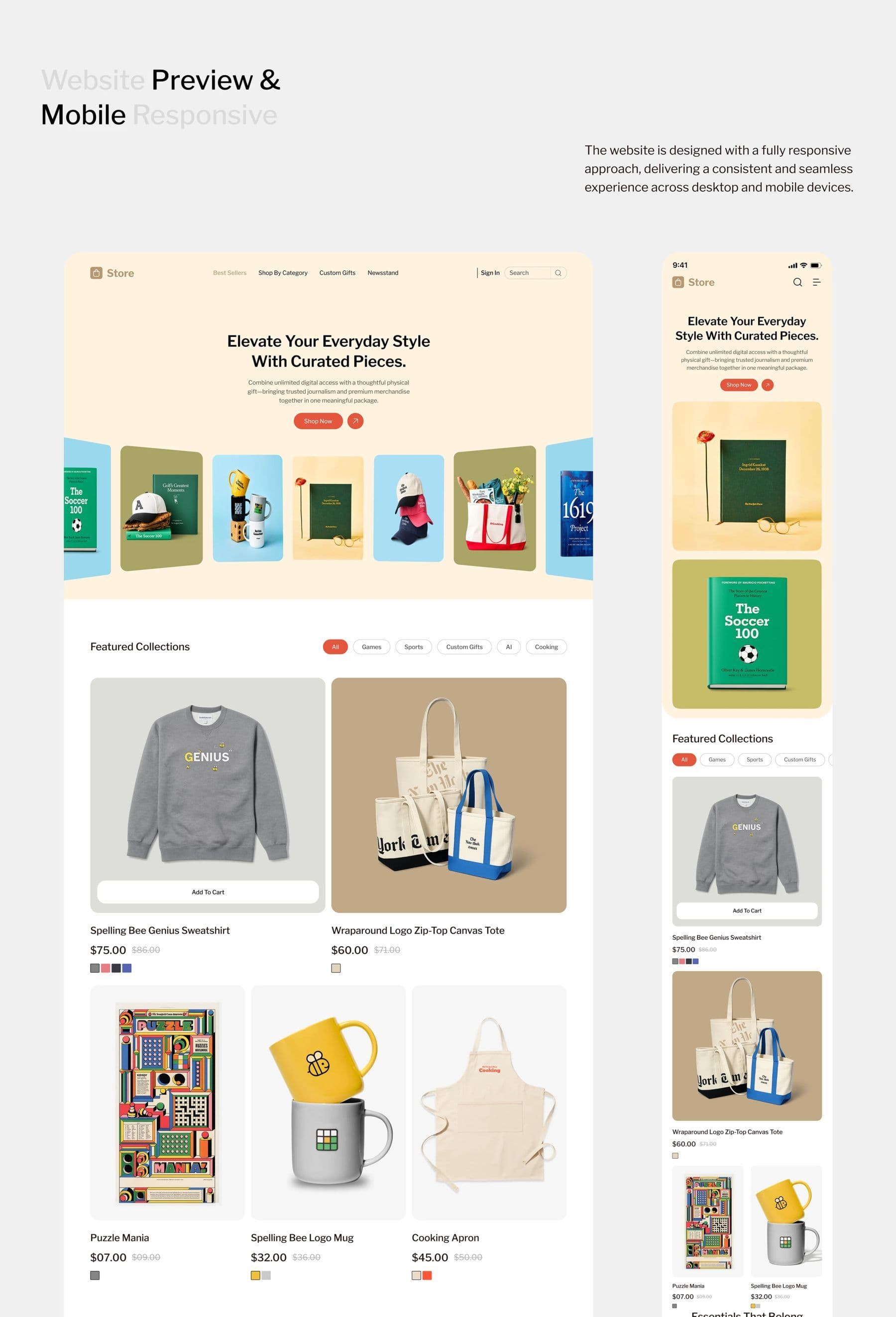 Modern Store UI project frame 6