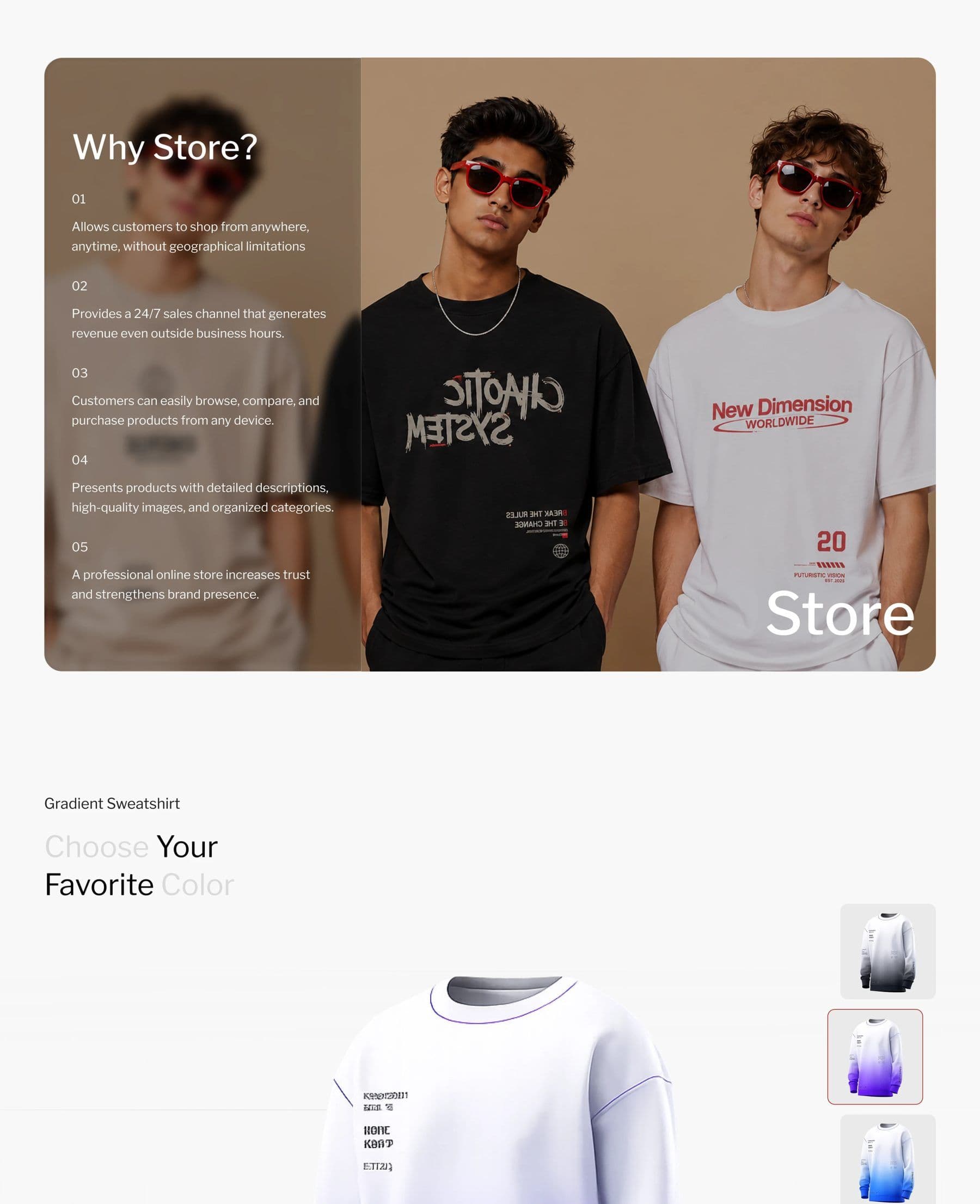 Modern Store UI project frame 4