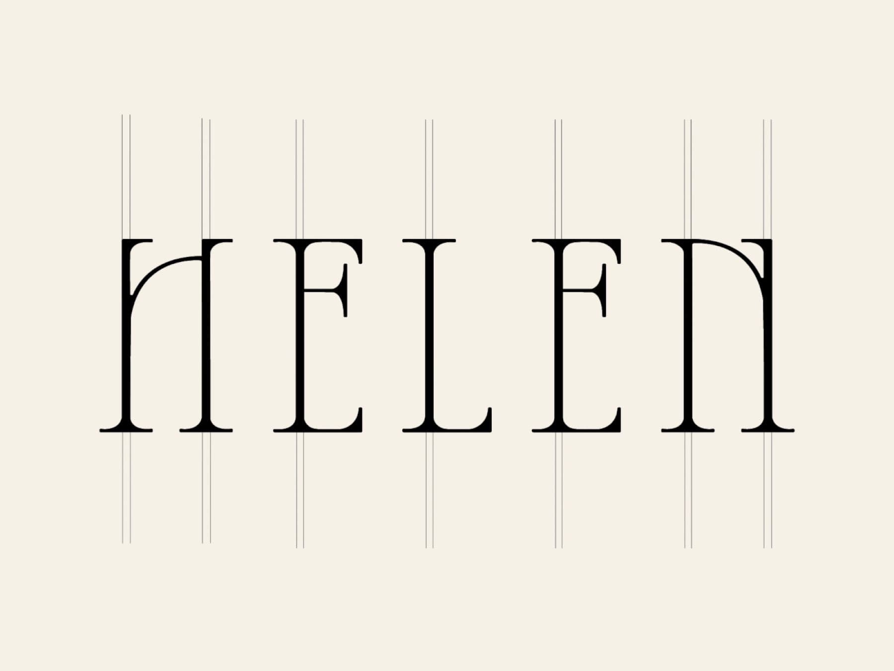 Helen extended serif wordmark