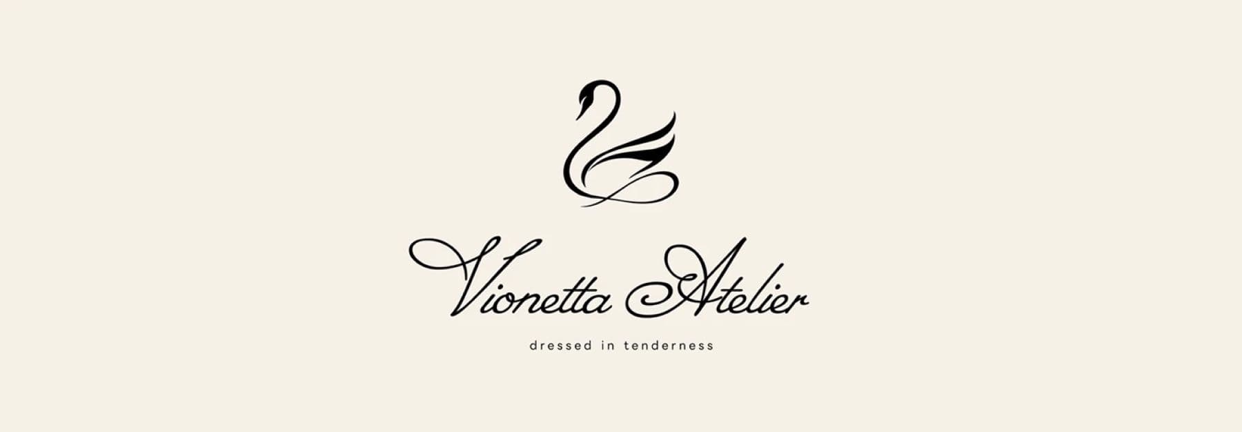 Vionetta Atelier logo with the tagline dressed in tenderness