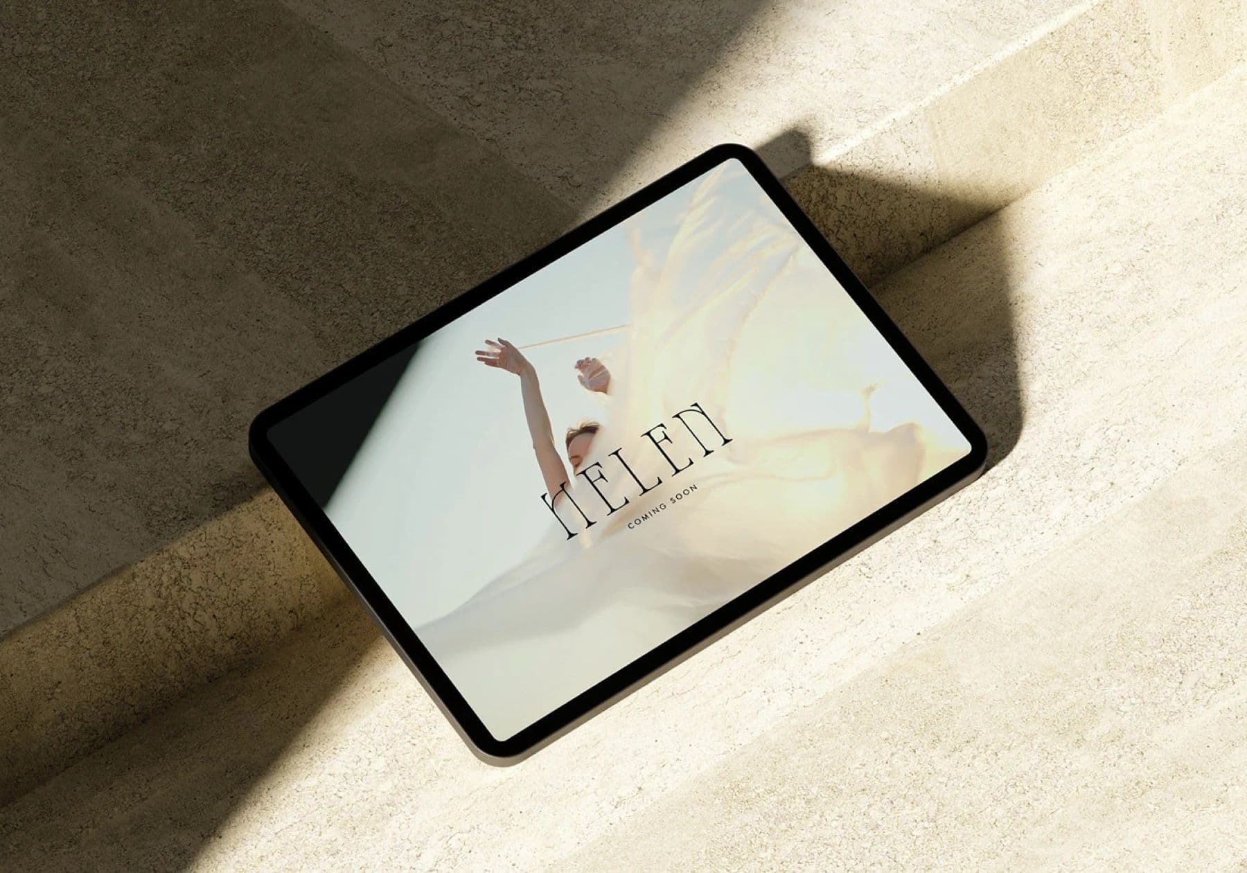 Helen branded tablet showing a fashion image