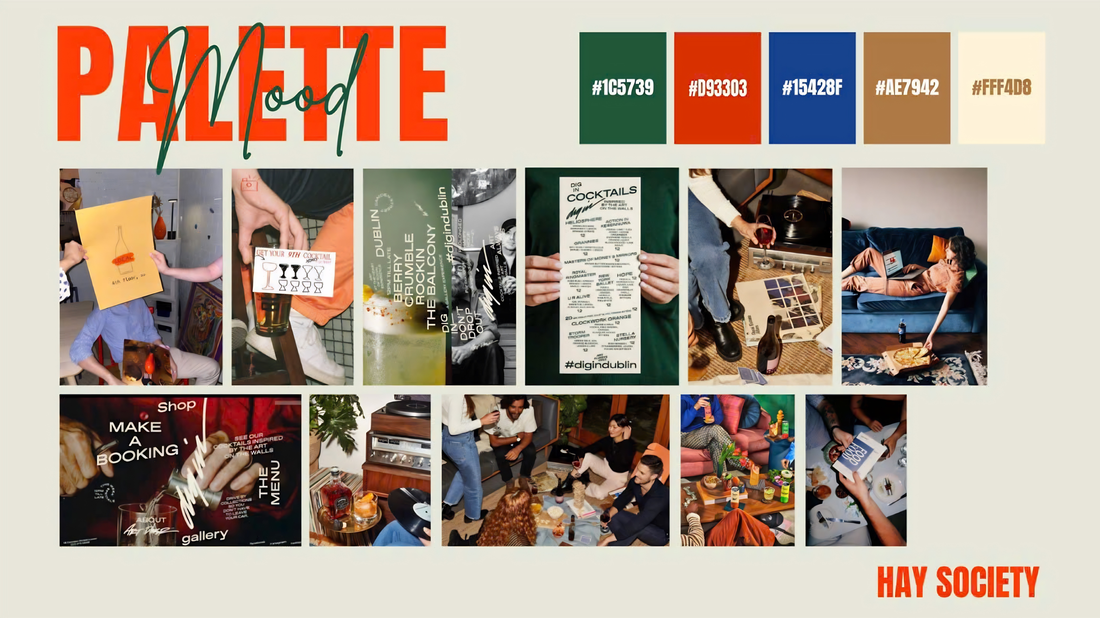 Hay Society cafe identity frame