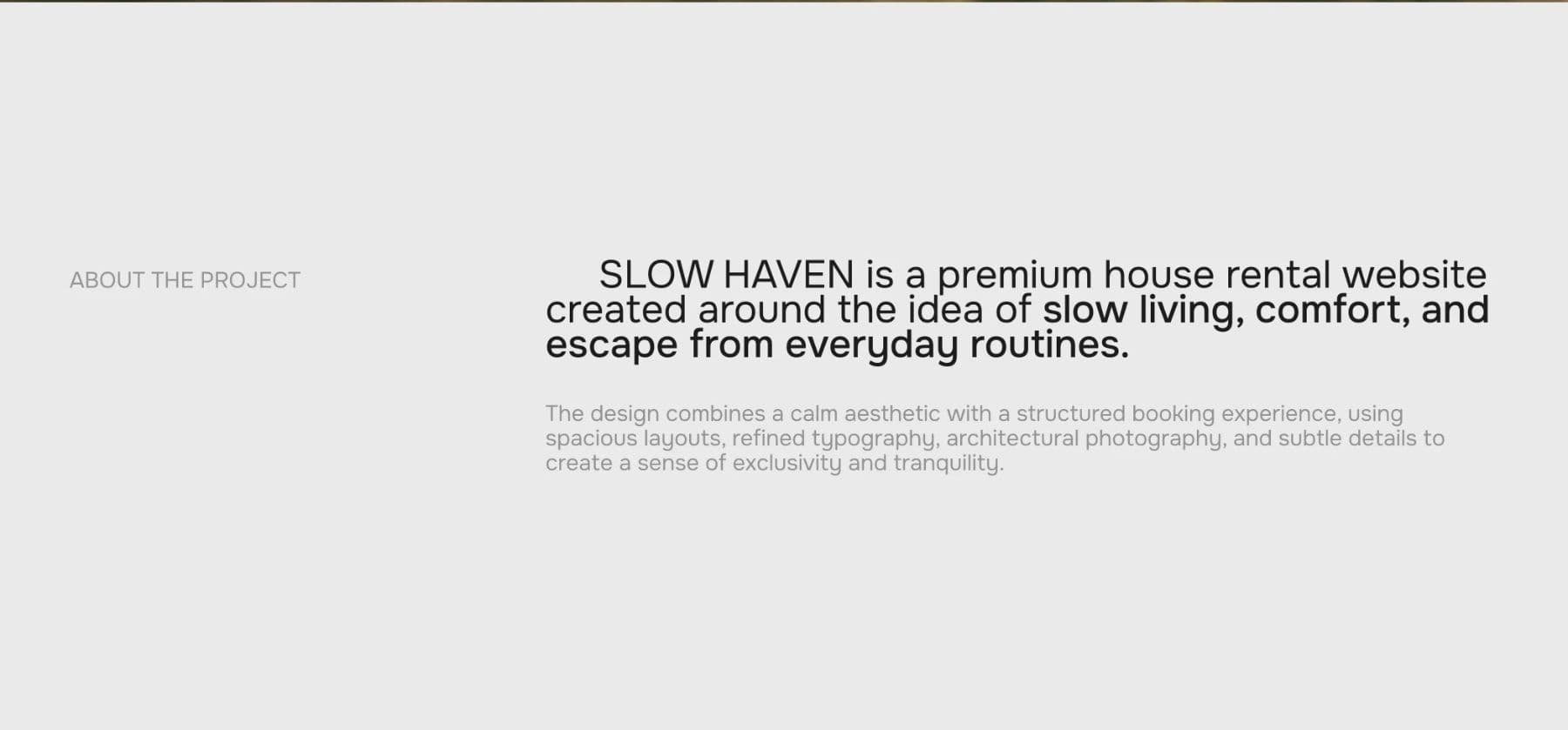 Slow Haven project frame 1